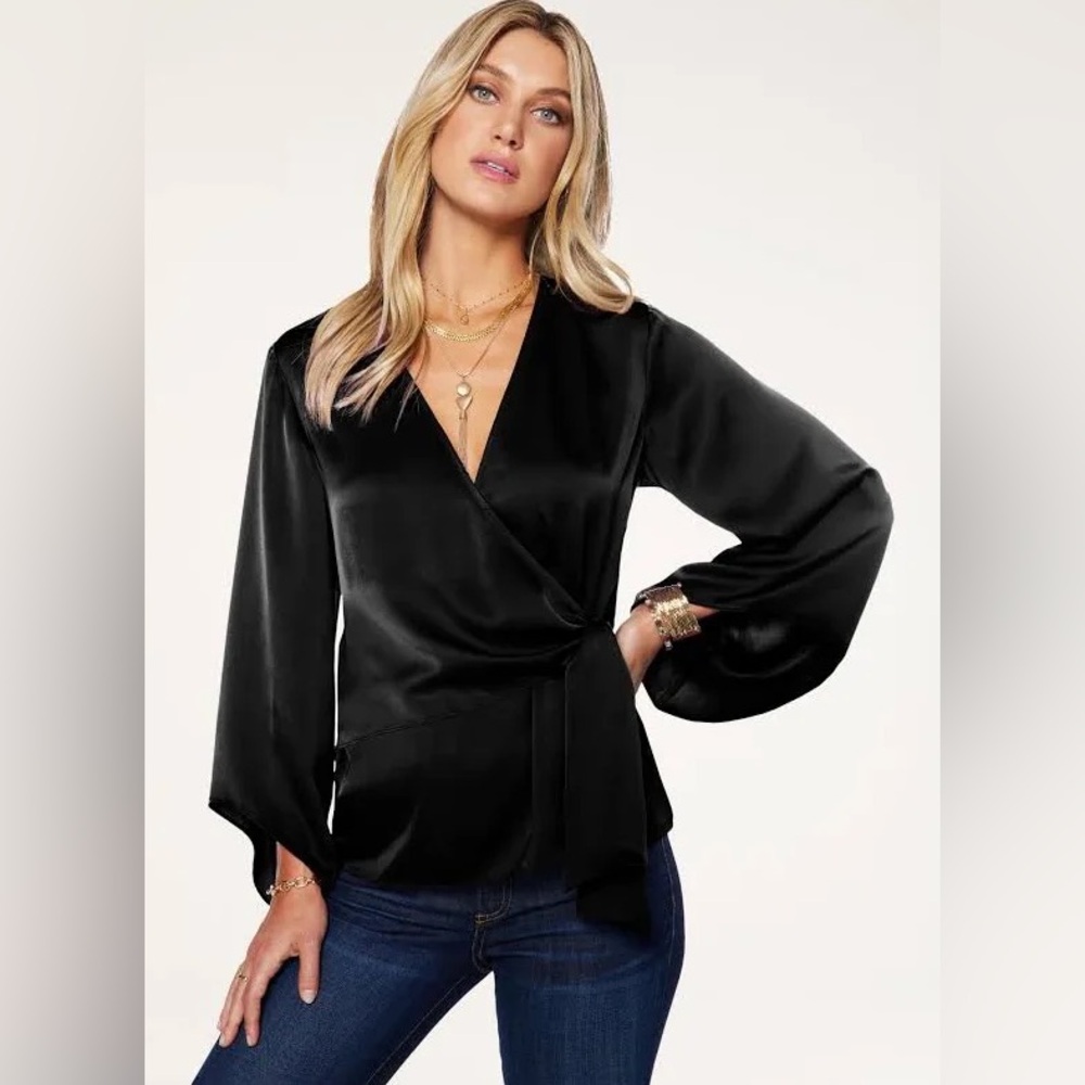 Ramy Brook Cassandra Wrap Blouse. Nwt